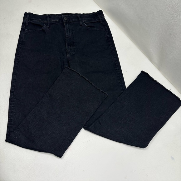 Mother the hustler ankle fray Women's Black Flare Jeans size 31 - Picture 3 of 11